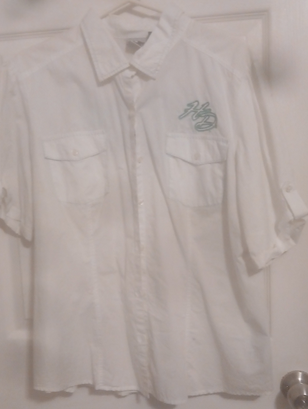 Harley Davidson WomensWhite Short-Sleeve Button-Up Shirt.